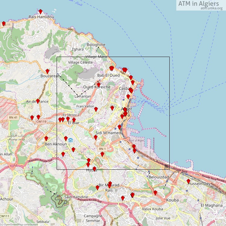 ATM Alger - map of cash machines