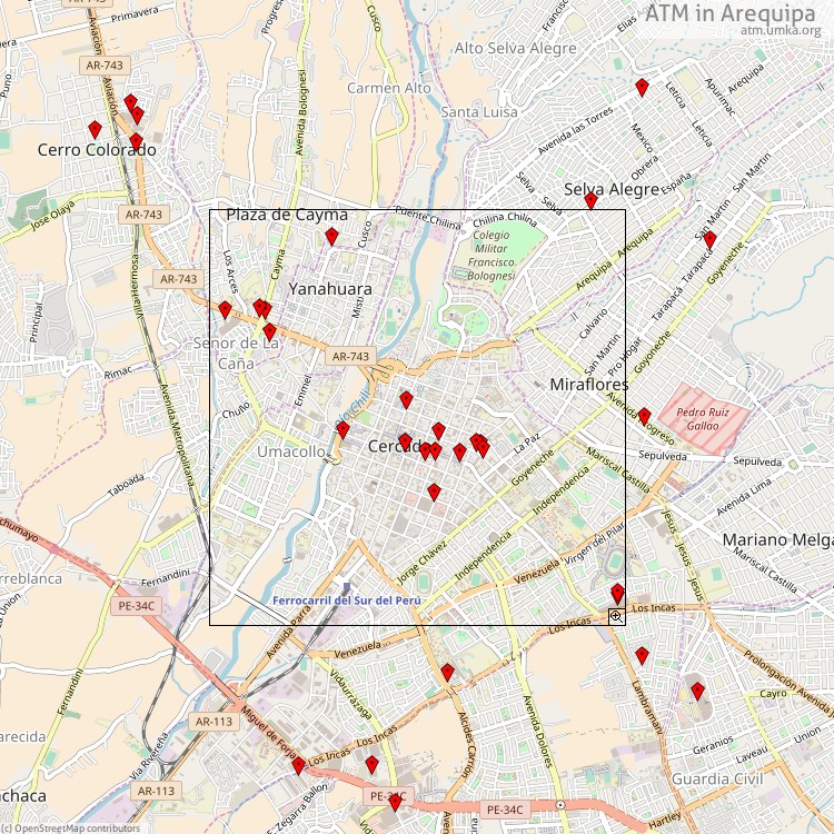 ATM Arequipa - map of cash machines