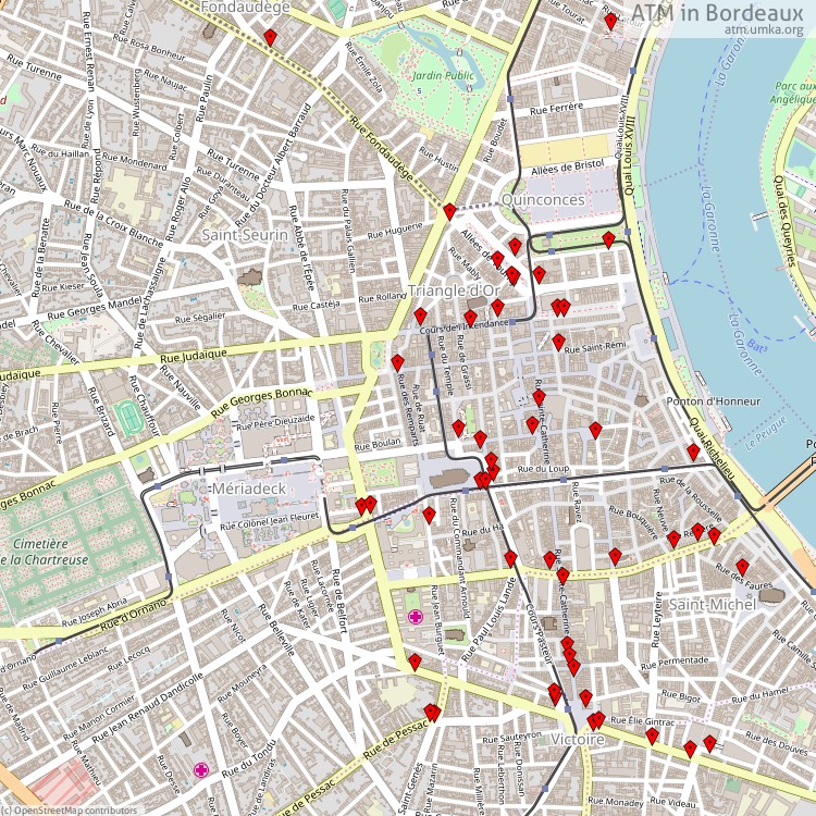 ATM Bordeaux - map of cash machines