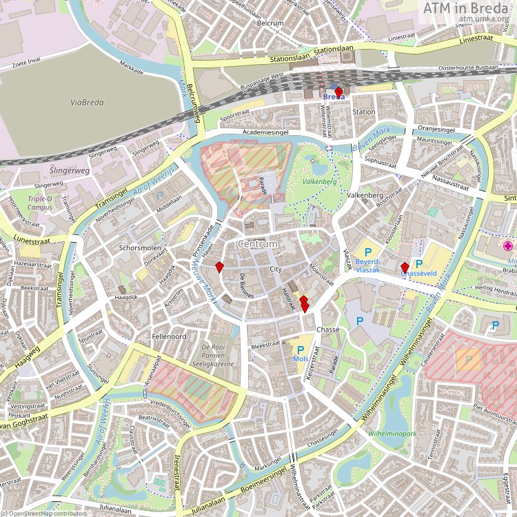 ATM Breda - map of cash machines