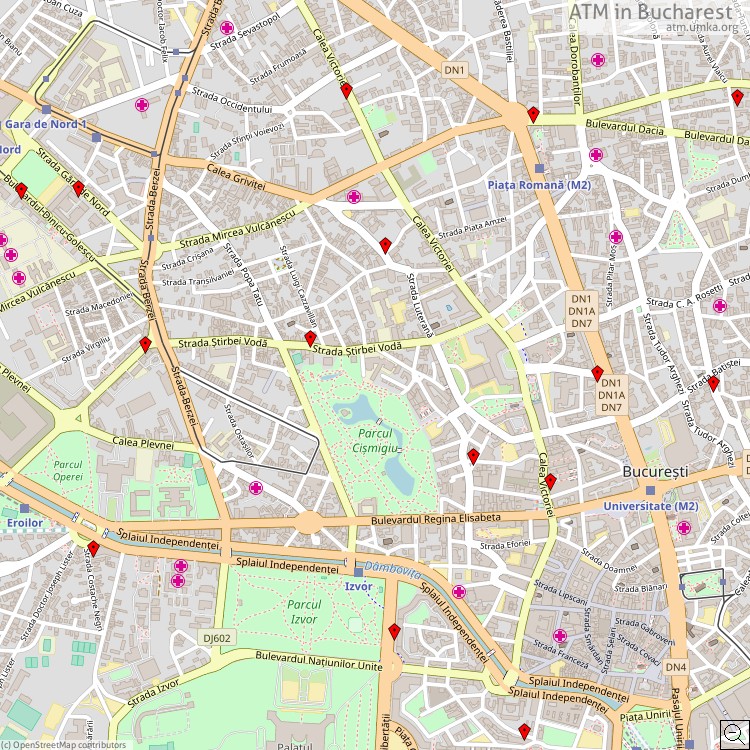 ATM-uri București - map of cash machines