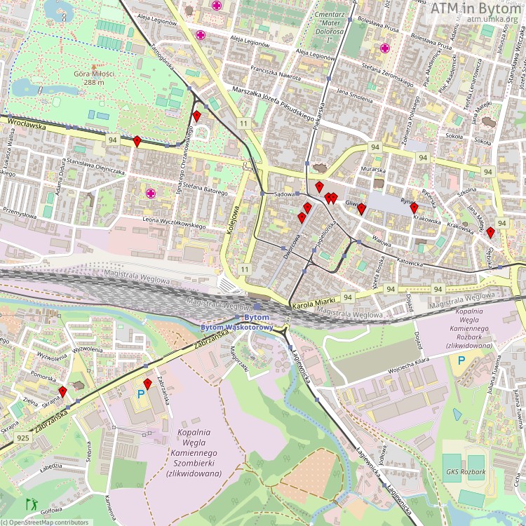 ATM Bytom - map of cash machines