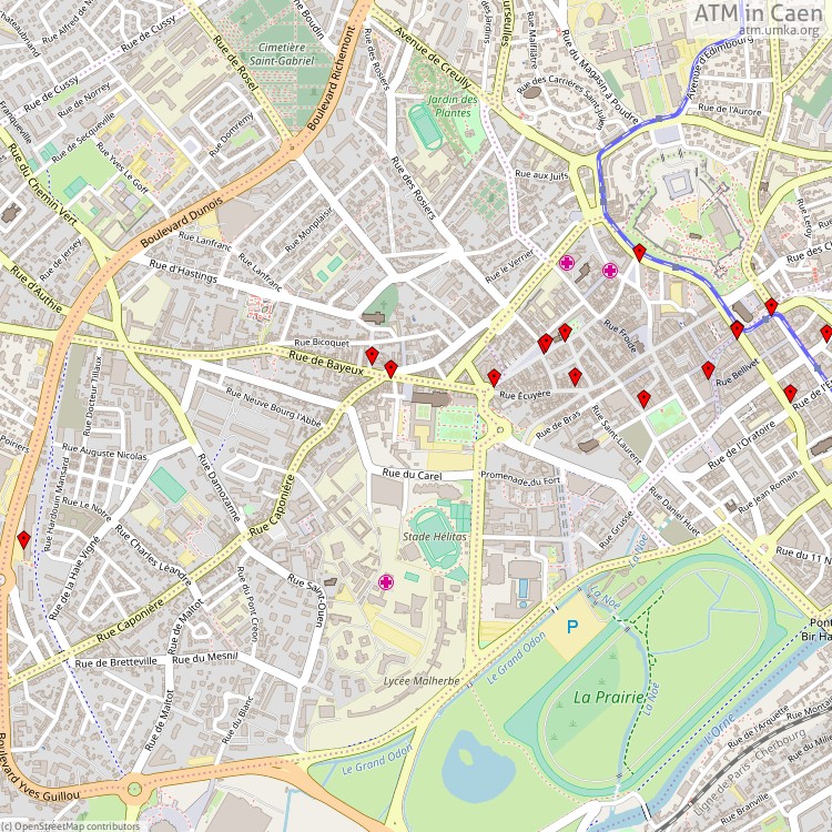 ATM Caen - map of cash machines