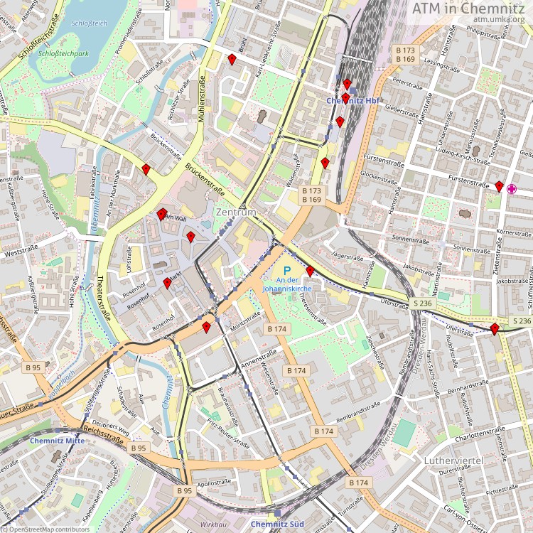 ATM Chemnitz - map of cash machines