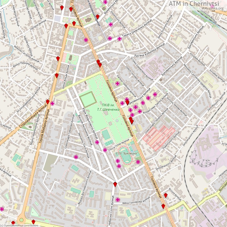 Банкомати Чернівці - map of cash machines