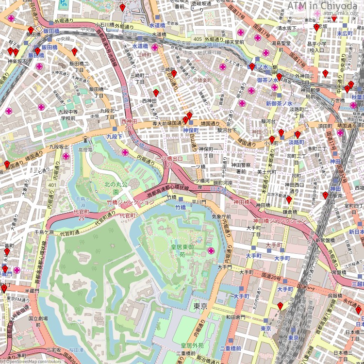 ATM Chiyoda - map of cash machines