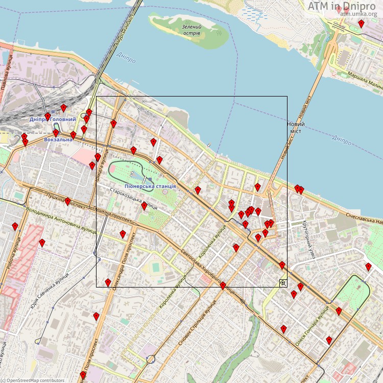 Банкомати Дніпро - map of cash machines