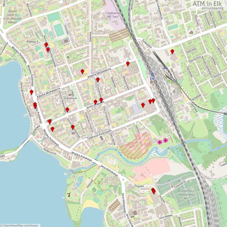 ATM Elk - map of cash machines