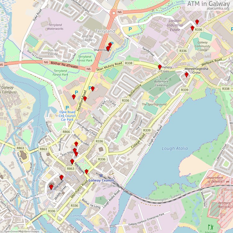 ATM Galway - map of cash machines