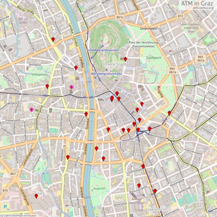 ATM Graz - map of cash machines