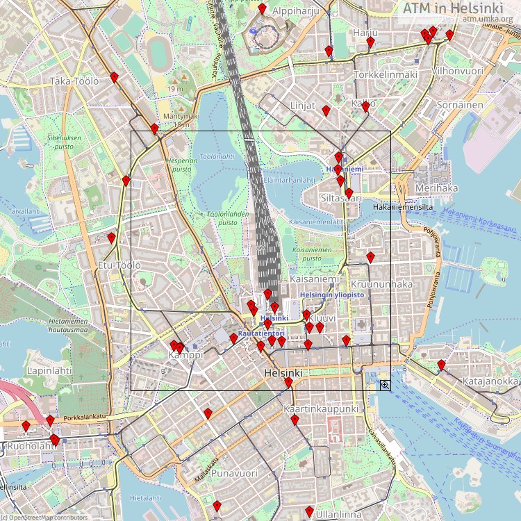 ATM Helsinki - map of cash machines