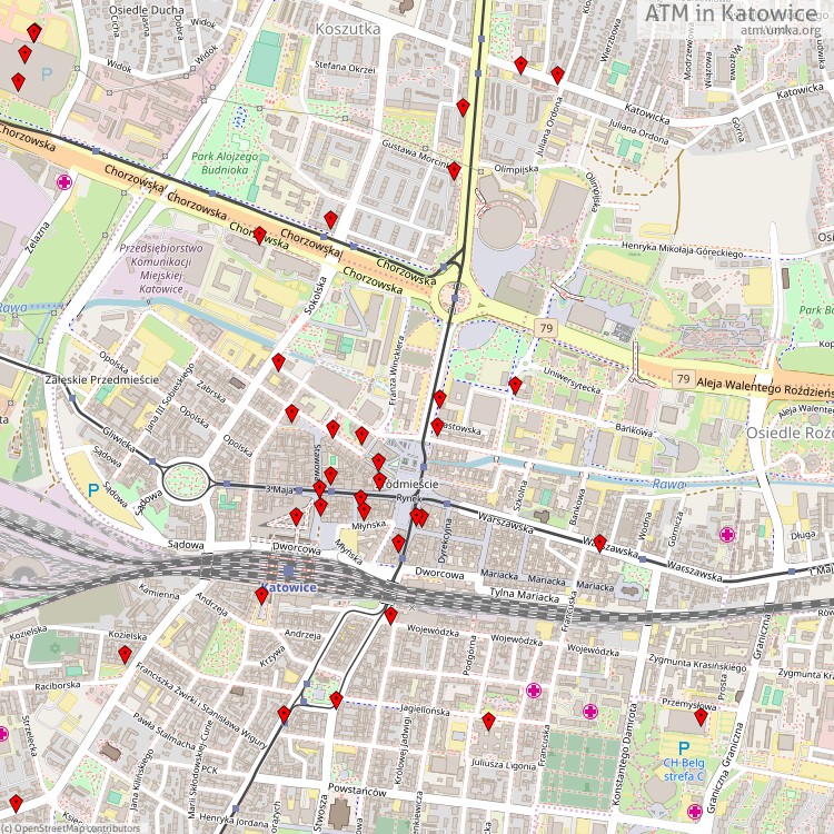 ATM Katowice - map of cash machines