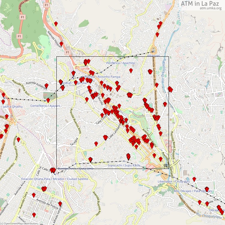 ATM La Paz - map of cash machines