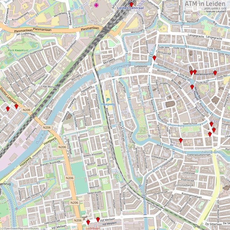 ATM Leiden - map of cash machines