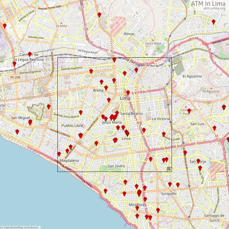 ATM Lima - map of cash machines