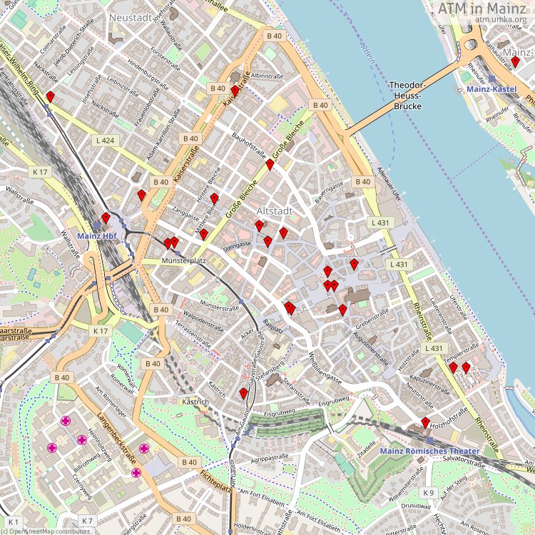ATM Mainz - map of cash machines