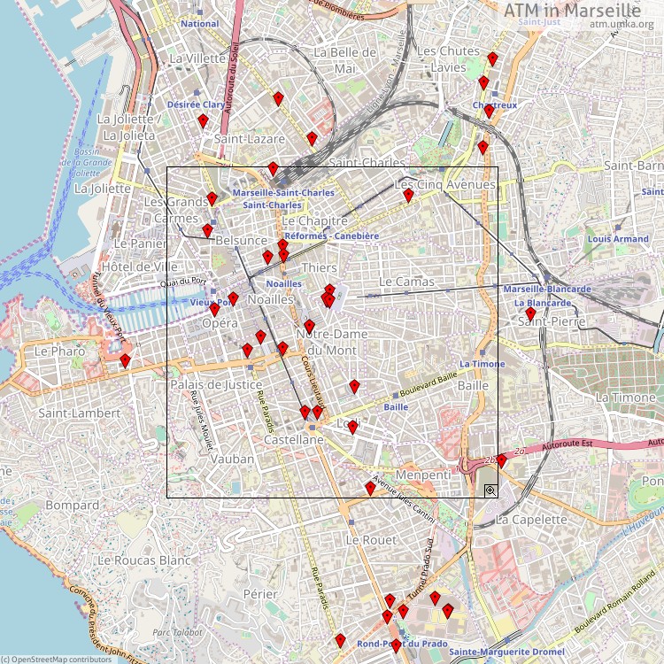 ATM Marseille - map of cash machines