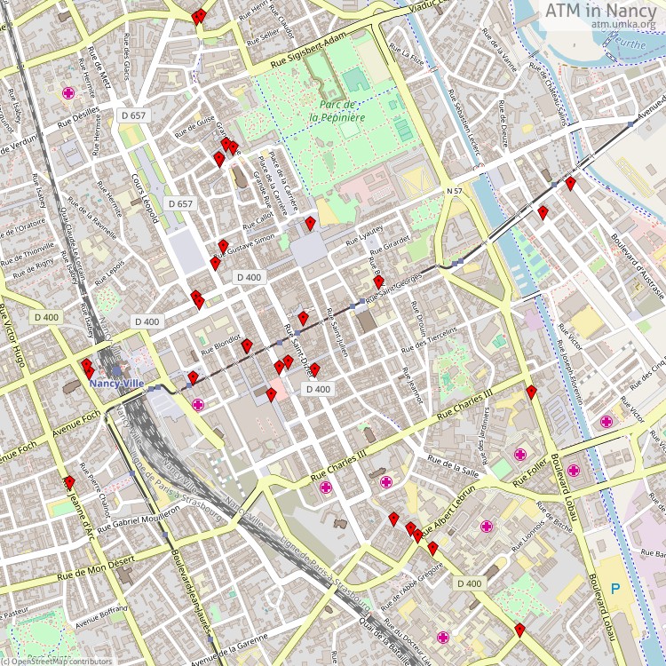 ATM Nancy - map of cash machines
