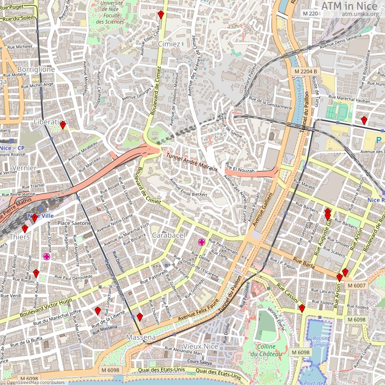 ATM Nice - map of cash machines