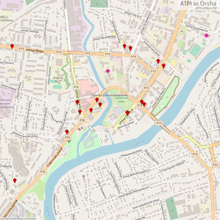 Банкомати Орша - map of cash machines