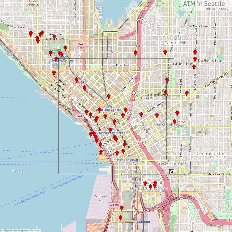 ATM Seattle - map of cash machines