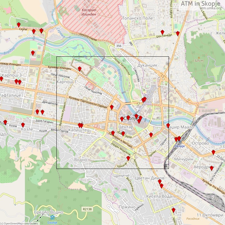 ATM Skopje - map of cash machines