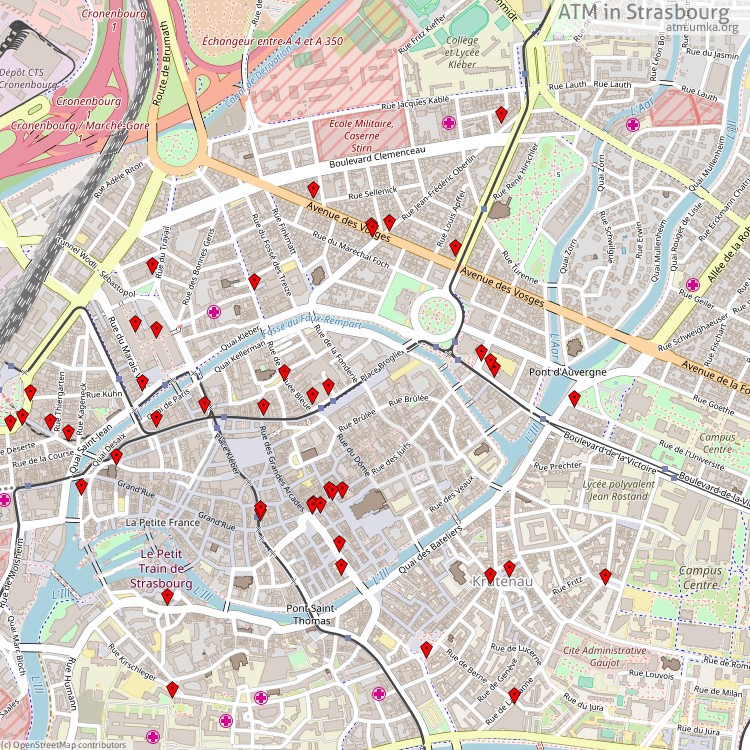 ATM Strasbourg - map of cash machines