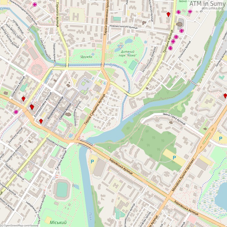 Банкомати Суми - map of cash machines
