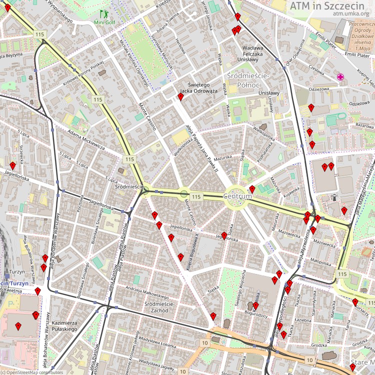 ATM Szczecin - map of cash machines