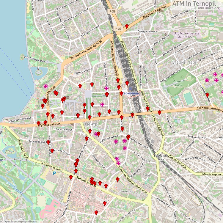 ATM Ternopil - map of cash machines