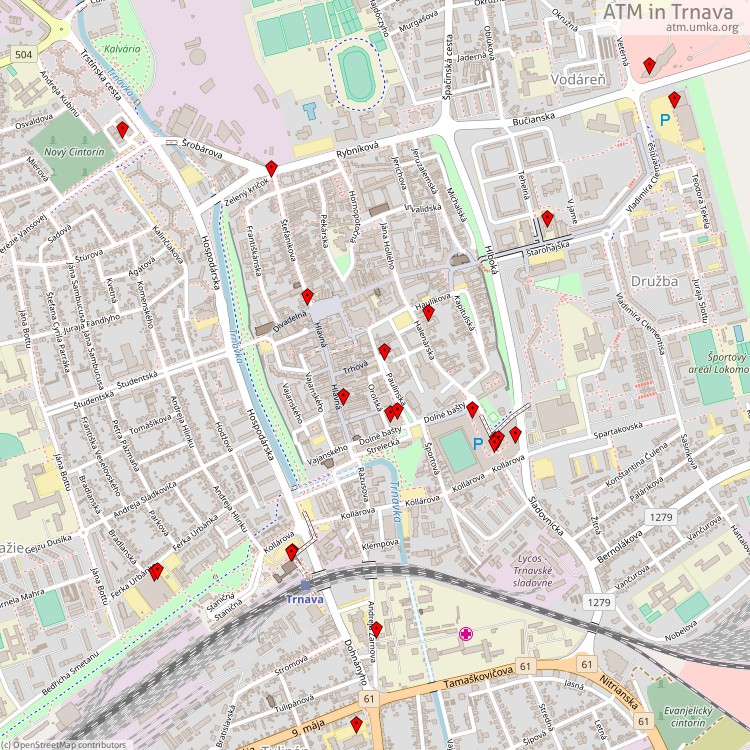 ATM Trnava - map of cash machines