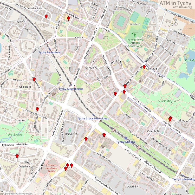 ATM Tychy - map of cash machines