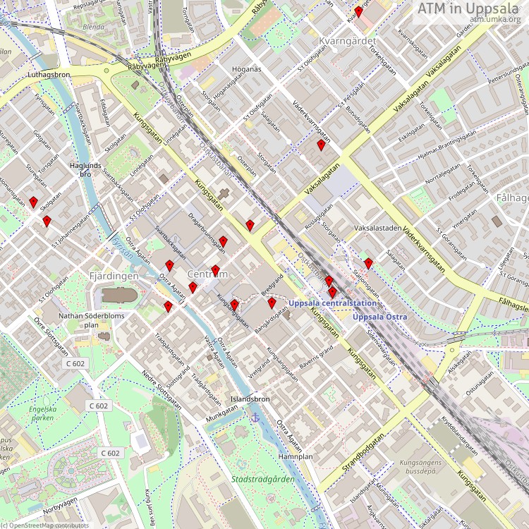 ATM Uppsala - map of cash machines
